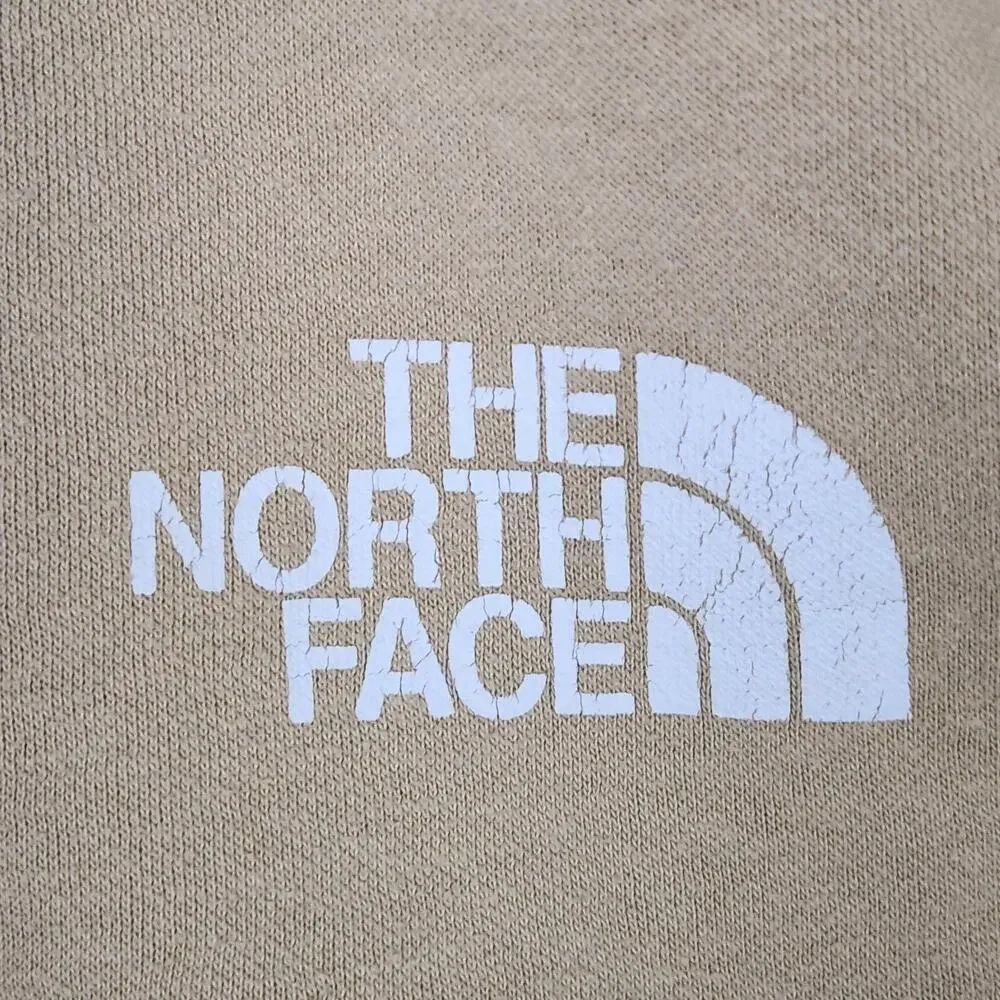 North Face Never Stop Exploring Hoodie Mens Large Beige Pullover Fleece A7R9H